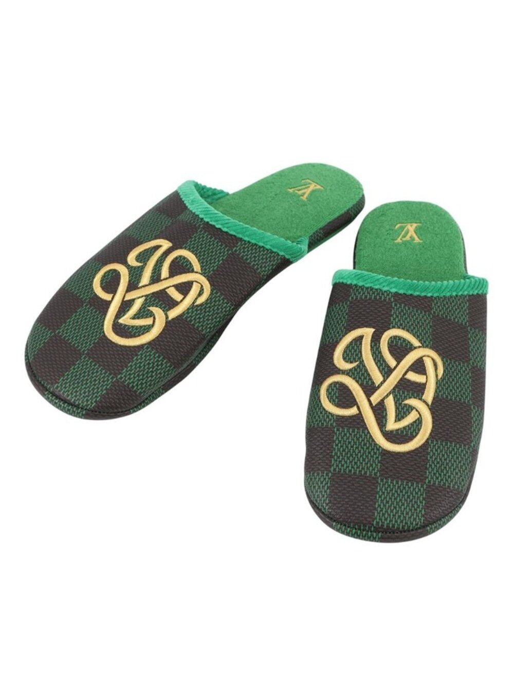 Louis Vuitton Slippers LV Palace Line Mules Damier Pattern Leather Rubber 10